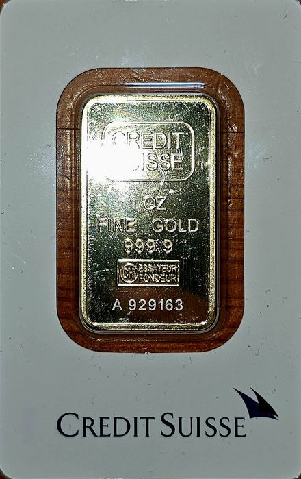 Lingote Ouro 1 Onça Credit Suisse LBMA Selado