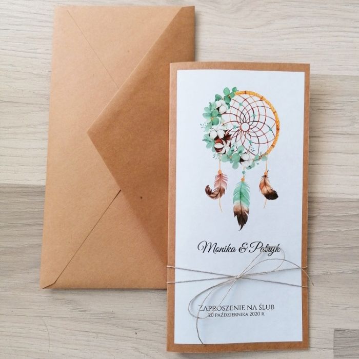 Zaproszenia na ślub EKO łapacz snów