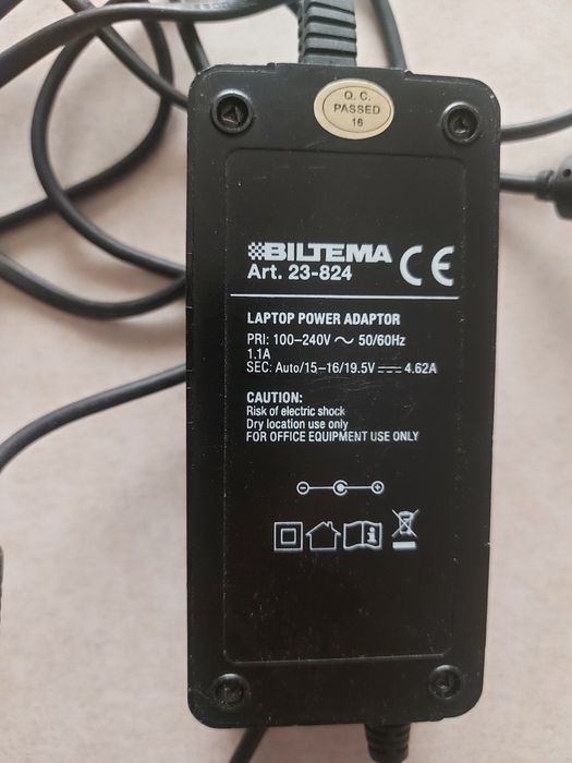 Uniwersalny Zasilacz Sieciowy -  Ładowarka do notebooka,  laptopa Biltema 23-824