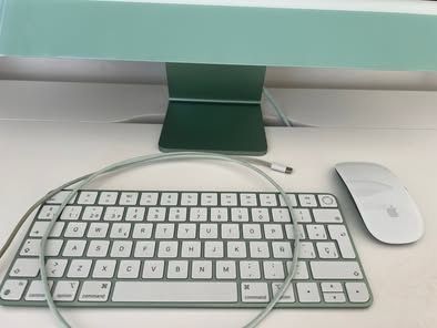 iMac verde de 24” com ecra Retina 4.5k