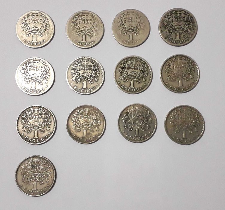 1 Escudo da República Portuguesa - Lote de 13 moedas