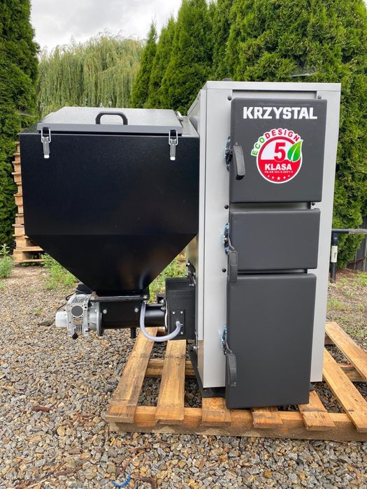 Kocioł Piec CO KRZYSTAL TECHNIX PELL EKO 24 kW na pellet Groszek drewno – SV200 5 Klasa Ecodesign