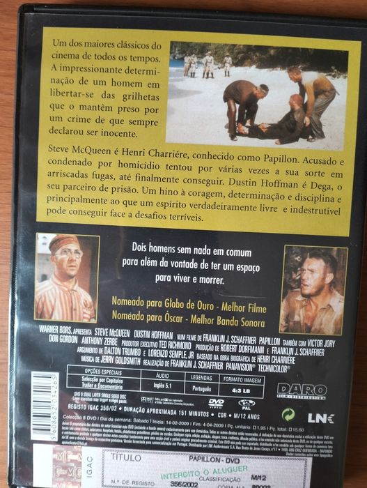 DVD Papillon - Steve McQueen/Dustin Hoffman