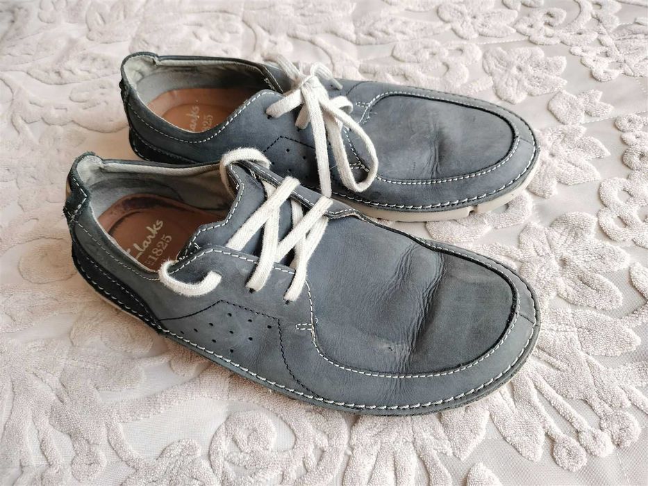 Clarks, niebieskie, zamsz, rozm.7G/41/26cm, stan BDB