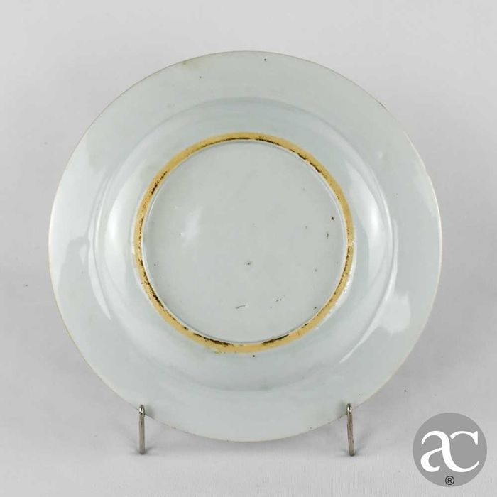 Par  Pratos China decoração bianco sopra bianco, Qianlong séc XVIII n2