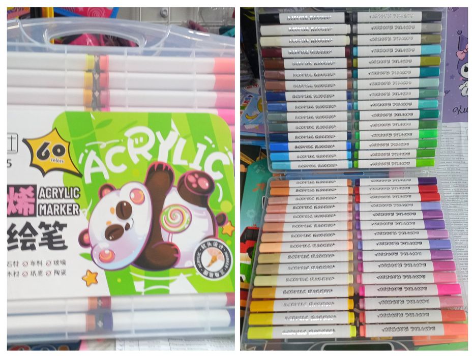 Високоякісні суперові акрилові маркери - пензлики 18/24/36/48/60 кол.