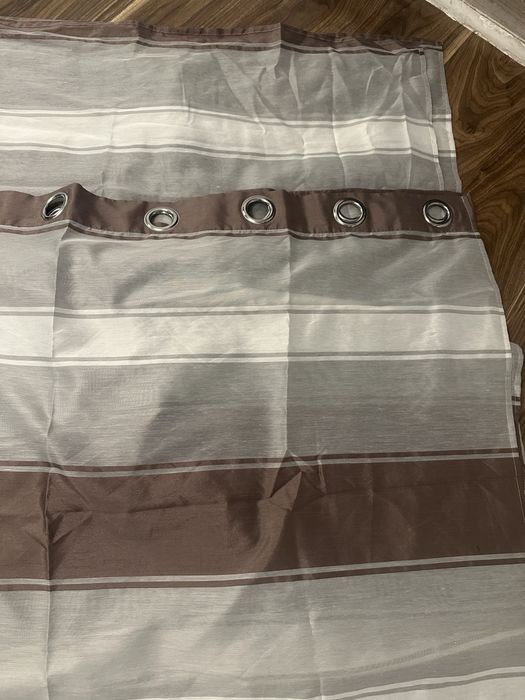 Zasłony na kółkach 4 szt pasy brązowe 140x245