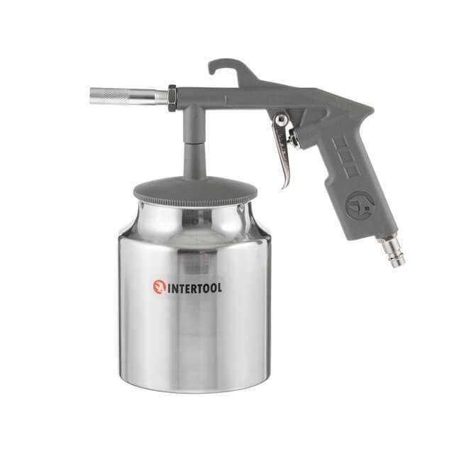 Пістоструминний пістолет пневматичний з бачком INTERTOOL PT-0705