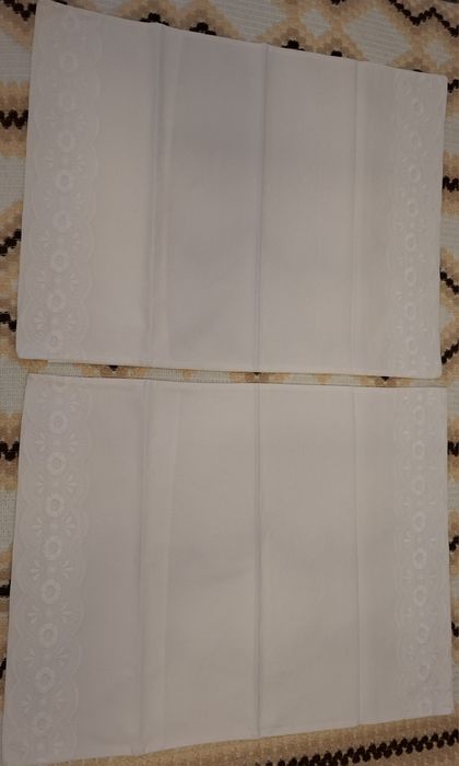 Lençóis de casal bodados brancos novos