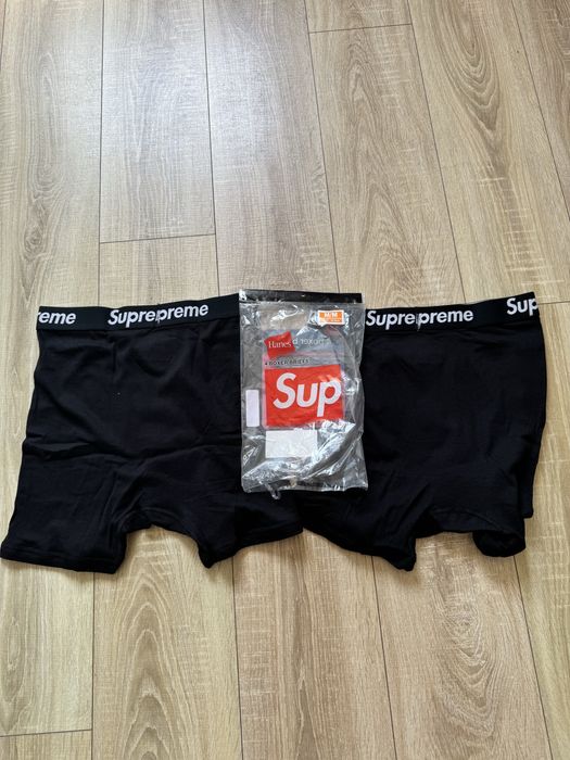 2x Supreme x Hanes Boxer Brief Black M Choszczno • OLX.pl
