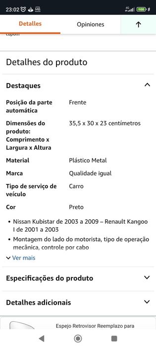 Espelho Renault Kangoo