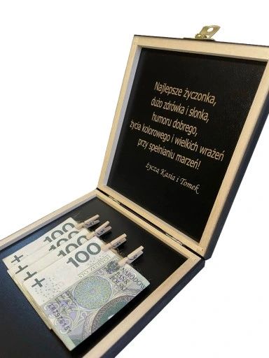 pudełko na pieniądze prezent urodziny 18 -100 lat