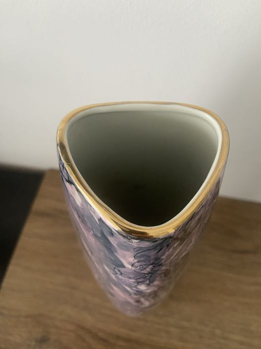 Wazon New Look Trójkąt Wałbrzych | Marmurek z Iryzacją 26cm PRL