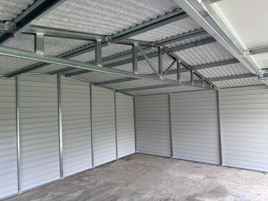 Garaż blaszany drewnopodobny 6x6