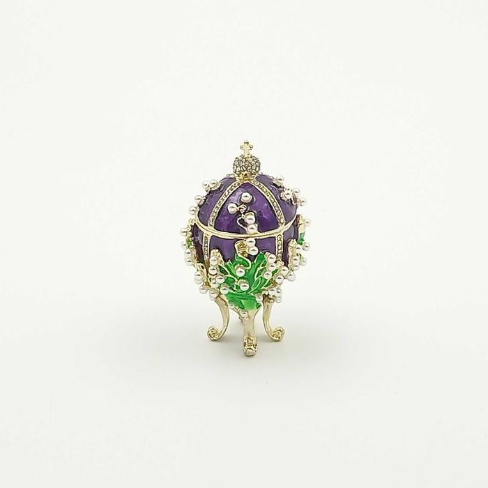 Jajko faberge pojemniki szkatułka małe fioletowe styl wiktoriański