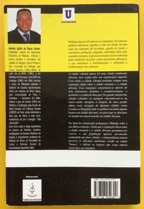 A CIDADE DE MALANGE NA HISTÓRIA DE ANGOLA, de Egídio Santos - Luanda 2005