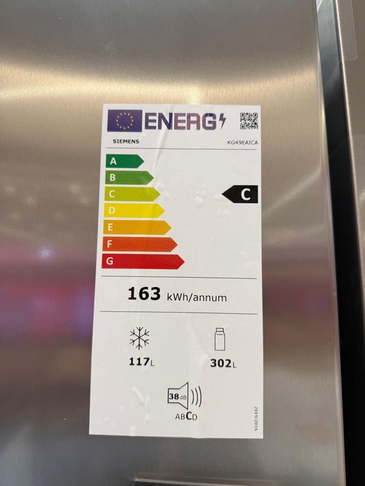 Frigorifico combinado SIEMENS (LOW FROST)- 201cm - 419L- INOX