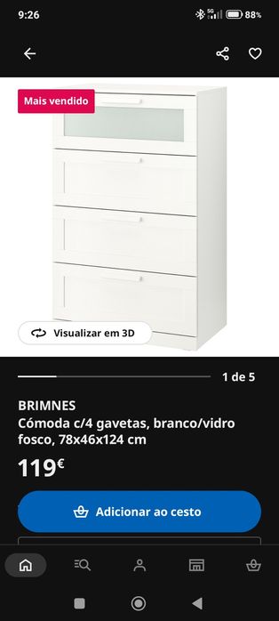 Conjunto de quarto Brimnes cama 160<200