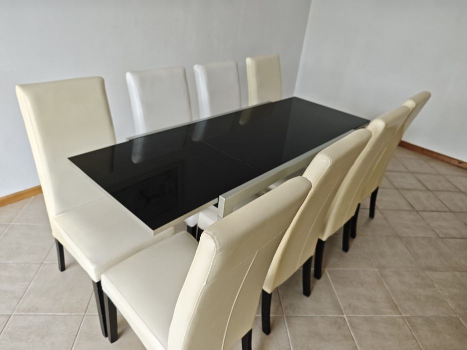 Mesa de vidro temperado 6-8 pessoas 180x65