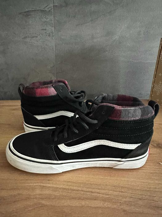 Vans Sk8-Hi Youth – czarne trampki wysokie w kratkę