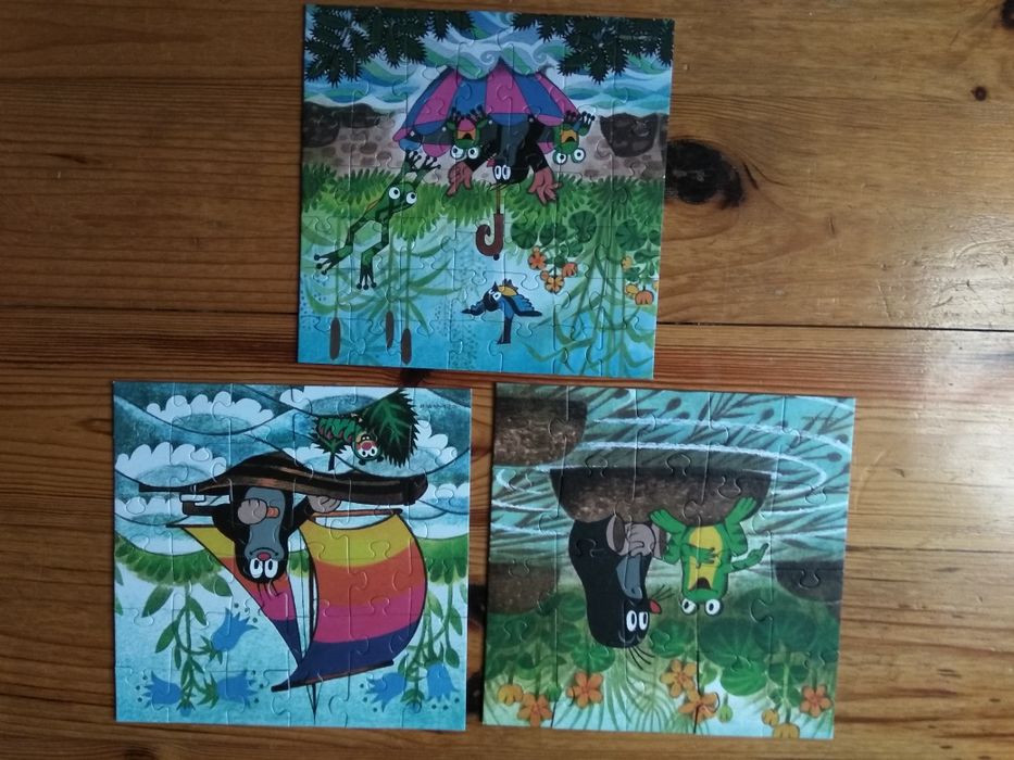 Puzzle 3 w 1 Krecik Little mole Trefl 4+ 20, 36 i 50 elementów i