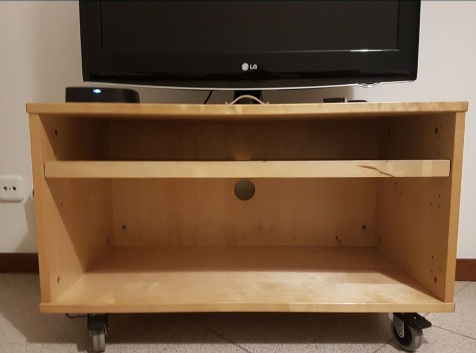 Móvel de apoio com prateleira e rodas com travão