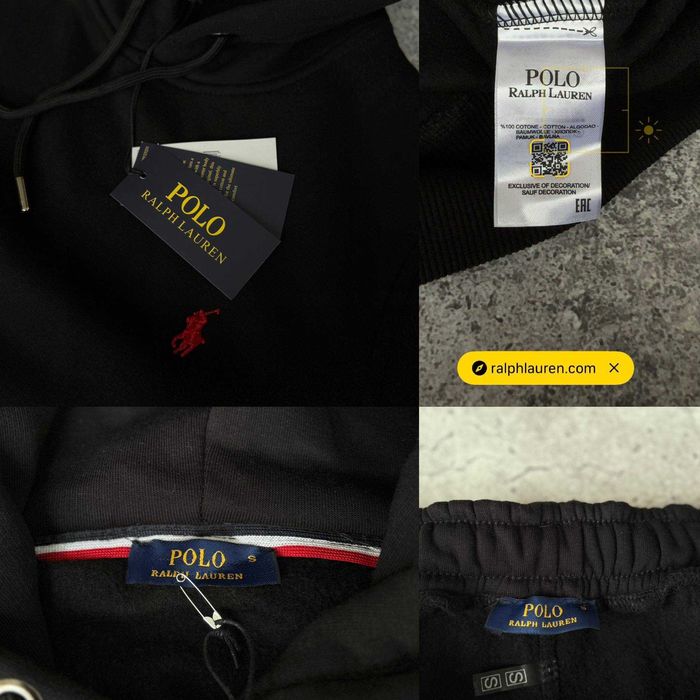 Костюм зимовий POLO Ralph Lauren Black на флісі штани і худі i57