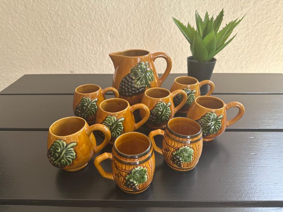 Canecas de cerâmica artesanais tema vindimas/vinho