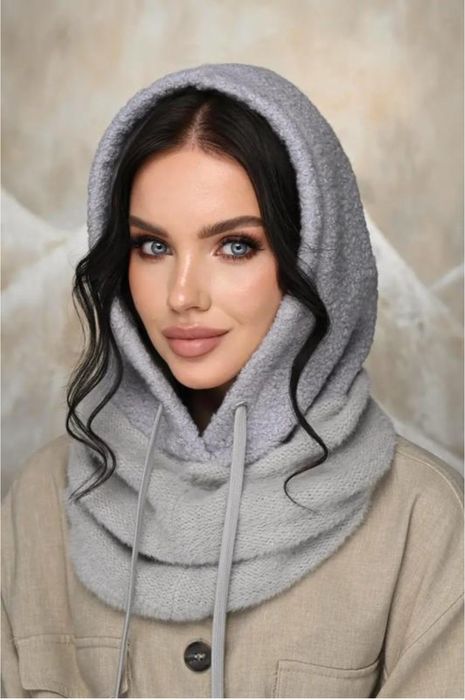Капор жіночий теплий сірий ,новий