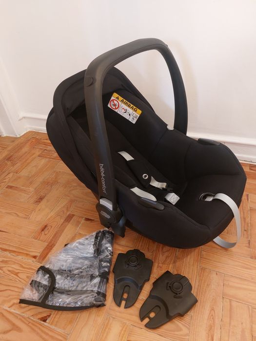Ovinho bebe-confort / maxicosi com adaptadores e capa chuva