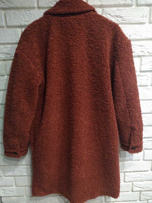Płaszcz typu baranek sztuczne futro oversize rozmiar M