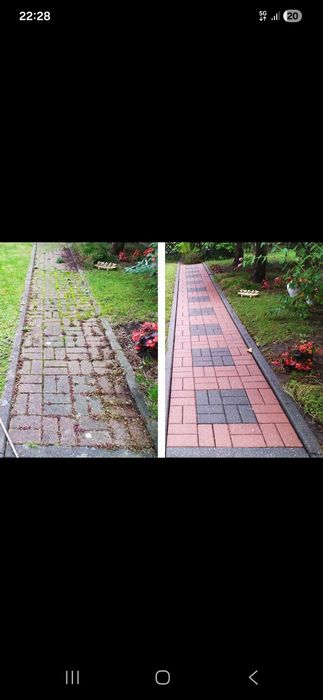 Mycie kostki brukowej, tarasów,