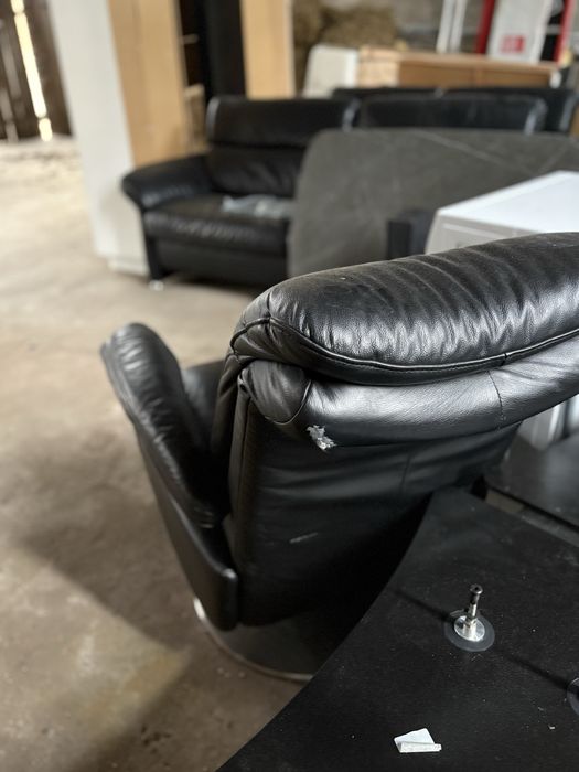 Fotel obrotowy skórzany relaksacyjny