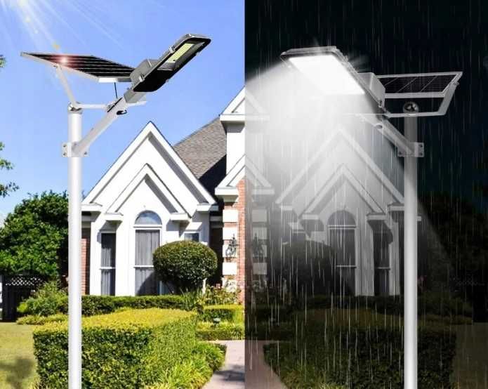 Latarnia Ogrodowa Lampa Solarna Na Słup Mocna 2000W PANEL Uliczna