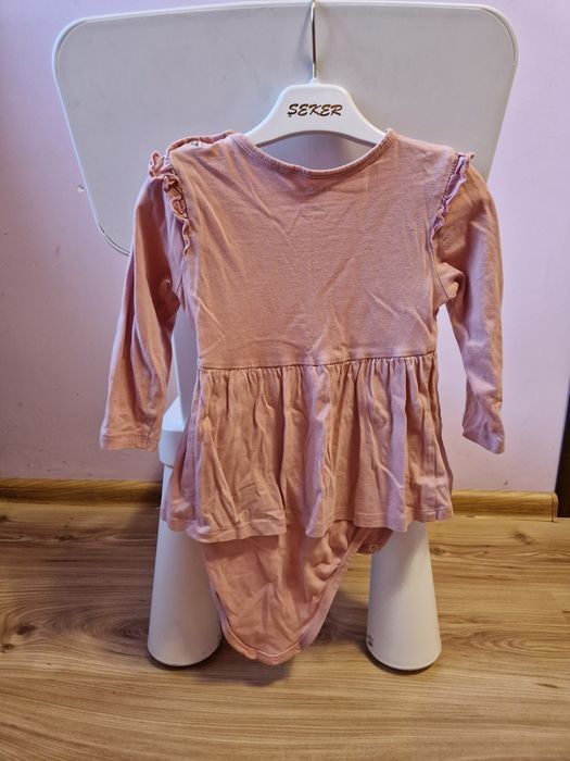Różowe body z falbanką 92 rozm. Fox&bunny
