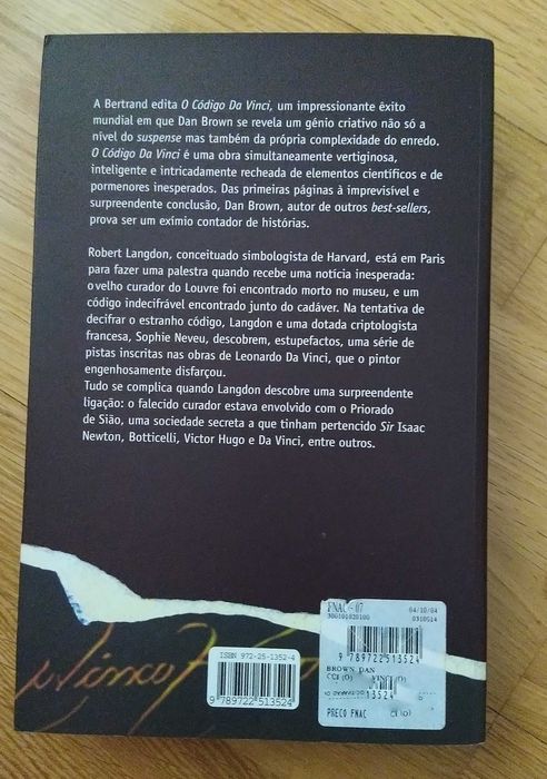 Livro "O Código Da Vinci"