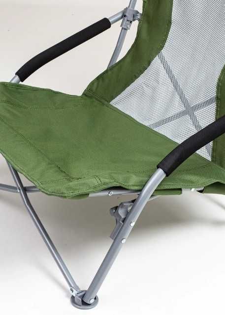 Krzesło Turystyczne Plażowe Wędkarskie Składane Khaki + Pokrowiec