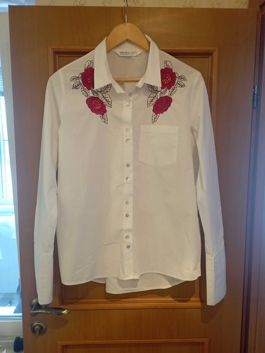 Рубашка Zara, стильная белая, размер XL