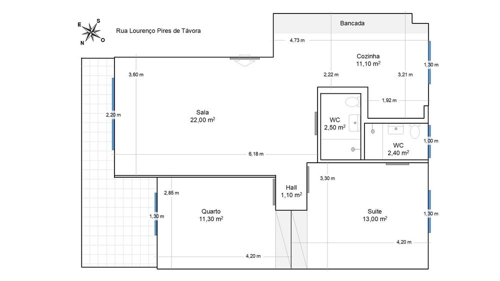 Apartamento T2 - centro Almada, totalmente renovado em 2026.