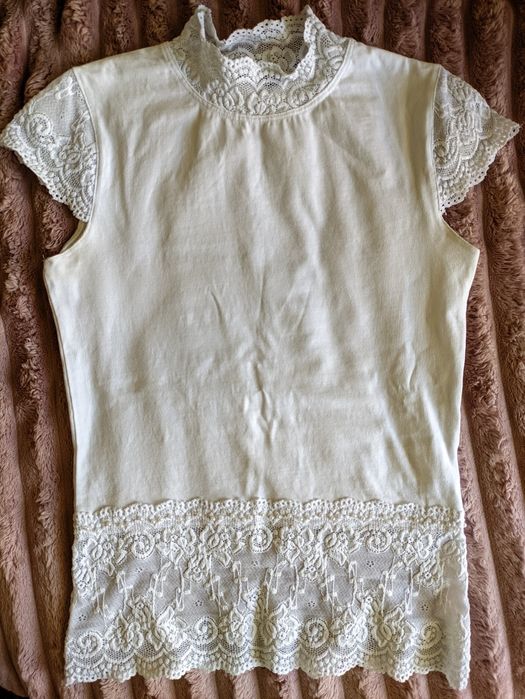 Футболка, нарядная кофта белая