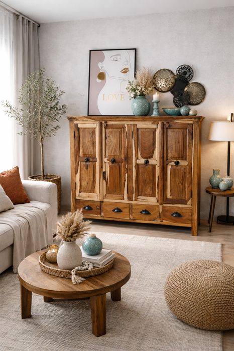 Szafa drewniana kolonialna, palisander indyjski, LITE DREWNO