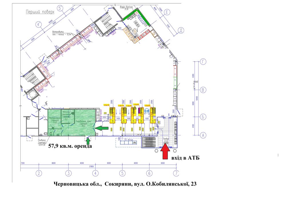 Сокиряни, Чернівецька обл., оренда в АТБ, без посередників, 58 м2