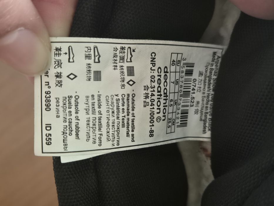 Botas neve pretas 40 Quechua