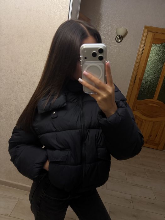 Жіноча чорна куртка,холодна осінь/тепла зима