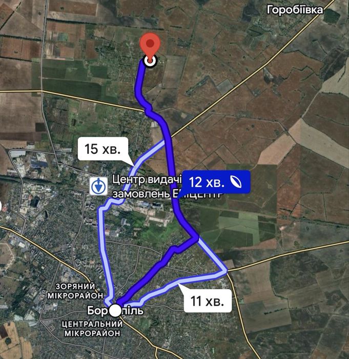 Продам 8 соток біля Борисполя 12 хв до центру фасад 25 м,без %