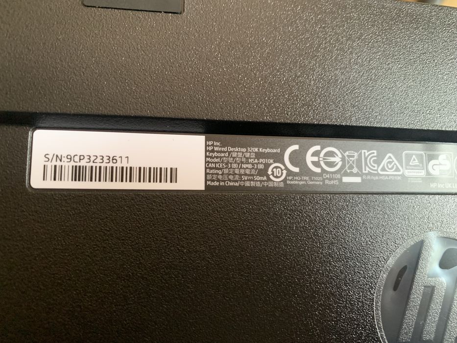 Teclado HP com fio Desktop 320K