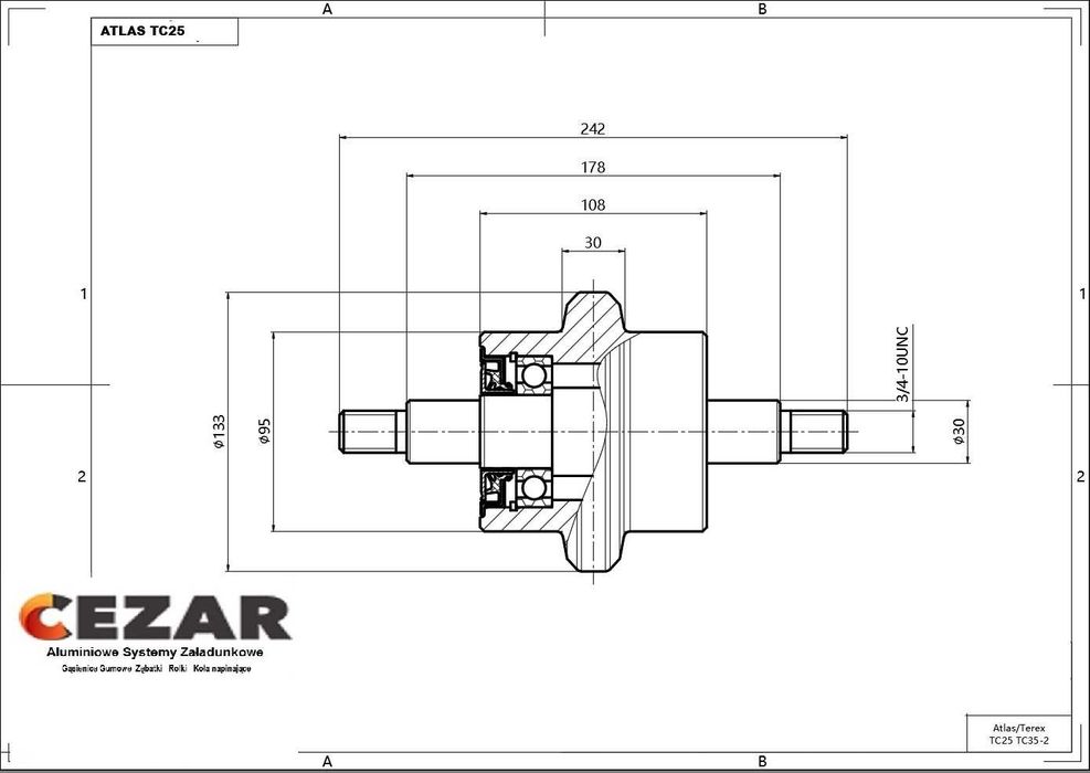 Rolka Jezdna Atlas/Terex TC25 TC35-2