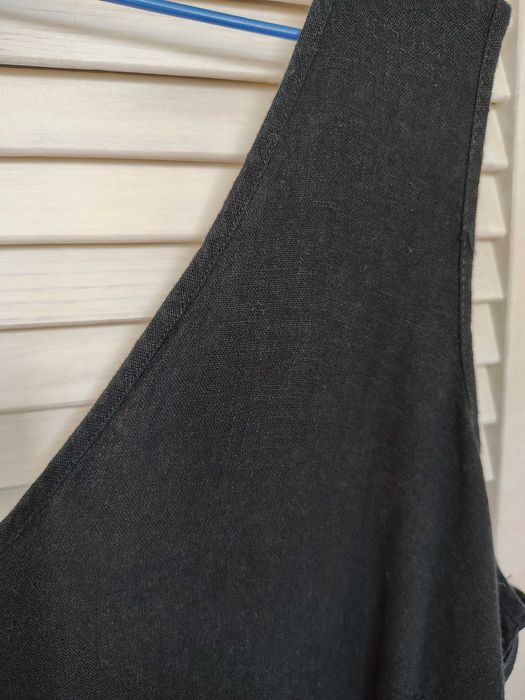 Базовое, черное платье миди макси супер батал из смесевого льна george