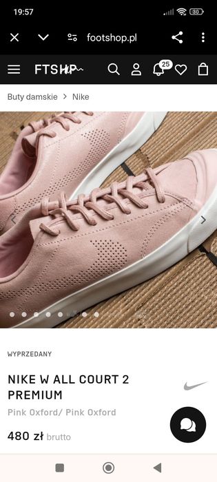 Buty Nike W All Court 2 Premium skórzane 37.5