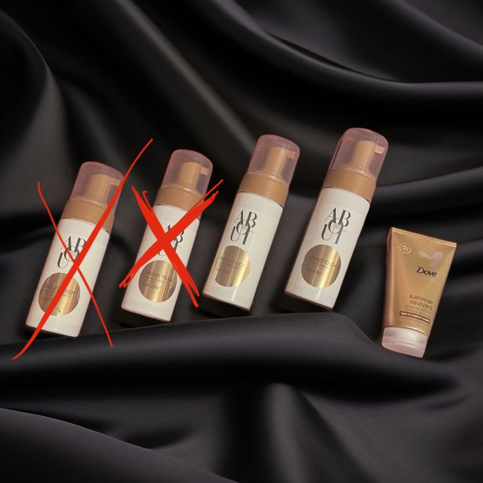 Мус-автозасмага About sun і Крем-лосьйон автозасмага Dove